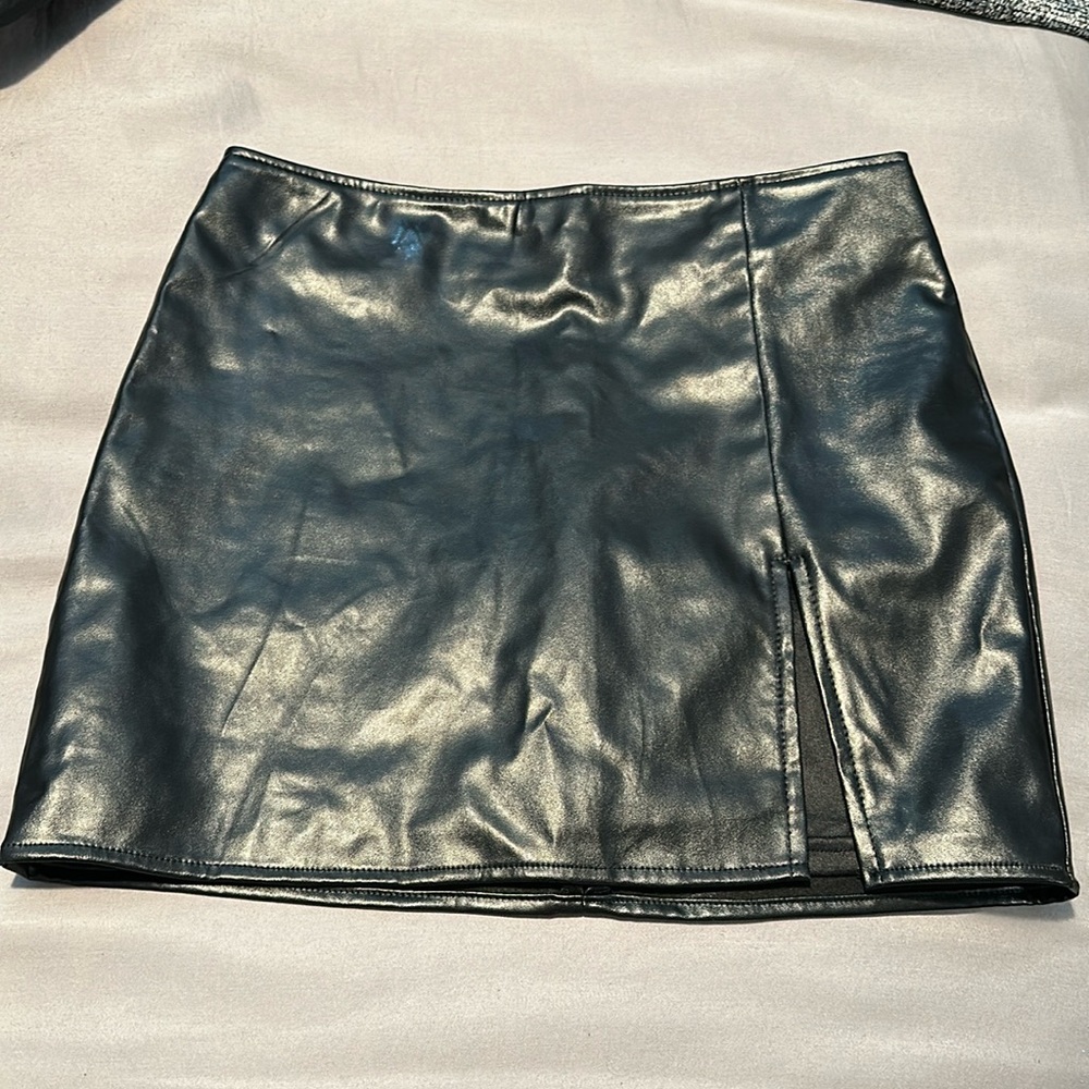 Fashion Nova Leather Mini Skirt